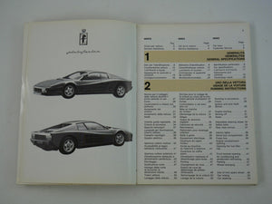 Ferrari Testarossa Owner's Handbook Manual 