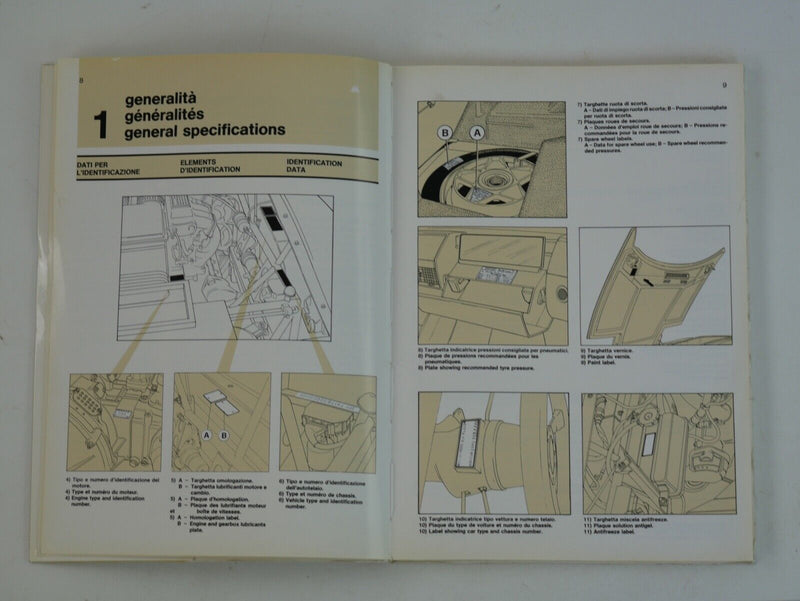 Ferrari Testarossa Owner's Handbook Manual 