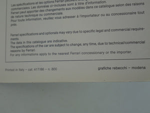 Ferrari 412 Owner's Handbook Manual