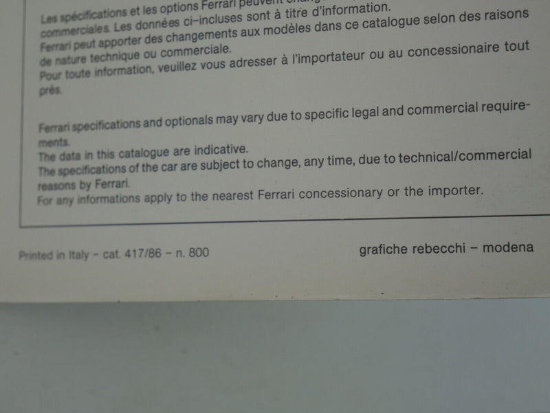 Ferrari 412 Owner's Handbook Manual
