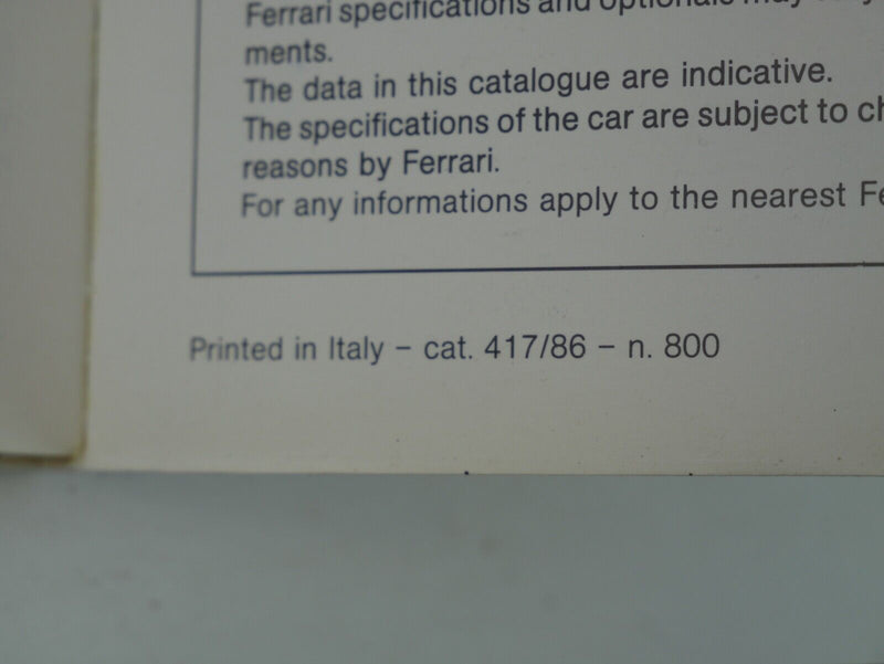 Ferrari 412 Owner's Handbook Manual
