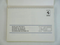 Ferrari F40 Owner's Handbook Manual