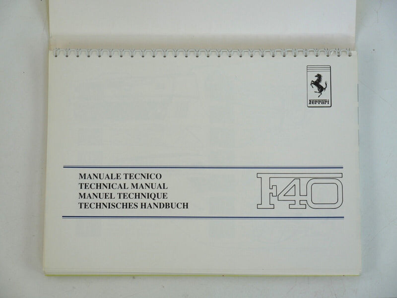 Ferrari F40 Owner's Handbook Manual