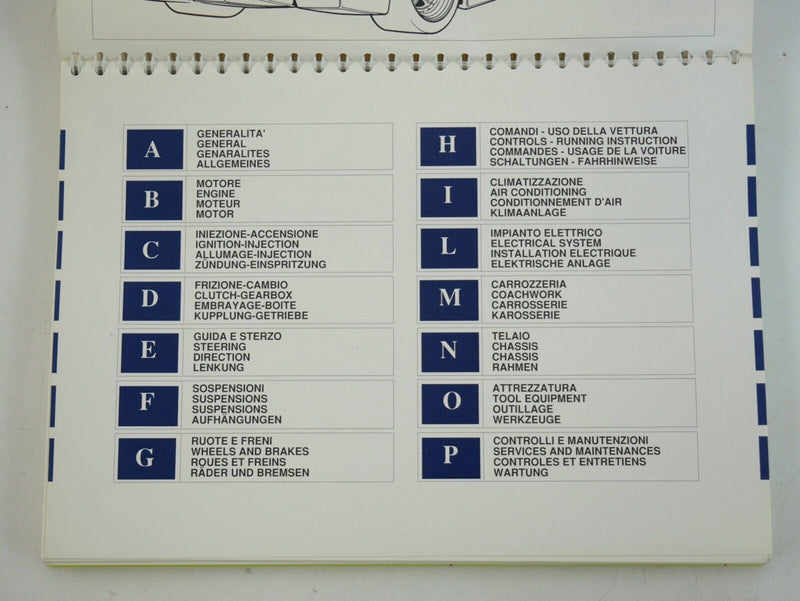 Ferrari F40 Owner's Handbook Manual