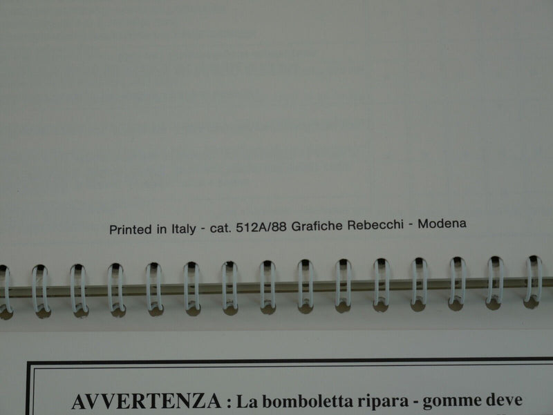 Ferrari F40 Owner's Handbook Manual