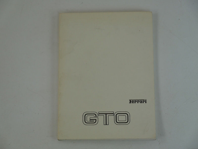 1986 Ferrari 288 GTO Owner's Handbook Manual Pouch