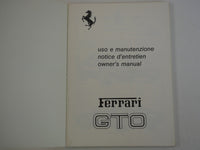 1986 Ferrari 288 GTO Owner's Handbook Manual Pouch
