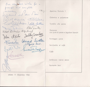 1965 Ferrari Menu ex-Surtees Enzo Signature
