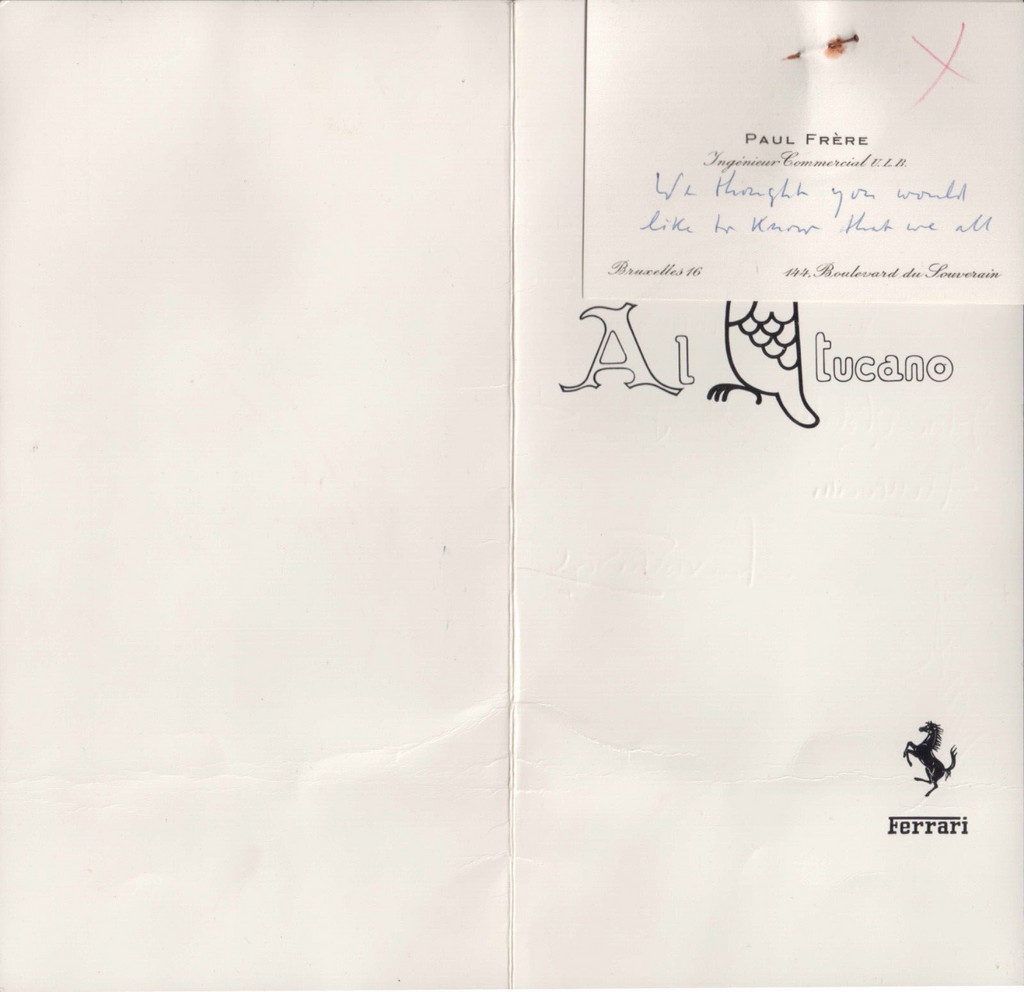 1965 Ferrari Menu ex-Surtees Enzo Signature
