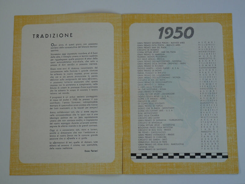 1950 Ferrari Yearbook Annuario