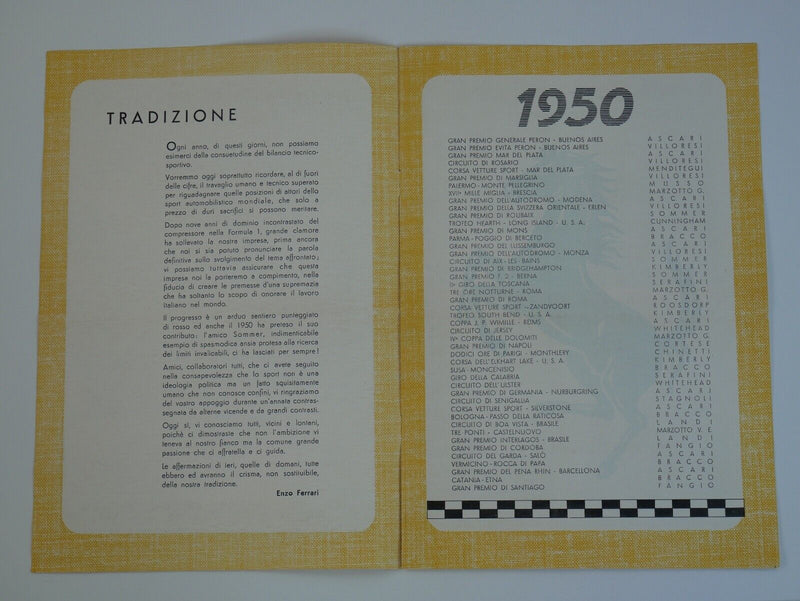 1950 Ferrari Yearbook Annuario