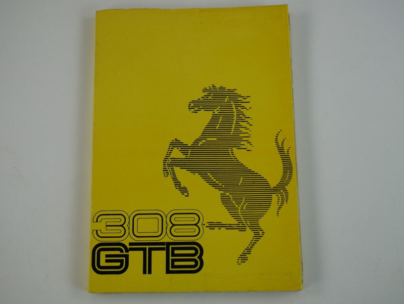 1977 Ferrari 308 GTB Owner's Manual Pouch Handbook