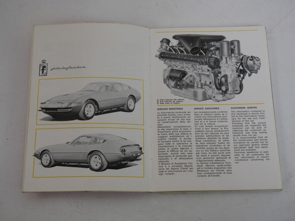 1969-73 Ferrari 365 GTB/4 Daytona Manual Pouch Set Handbook Voxson