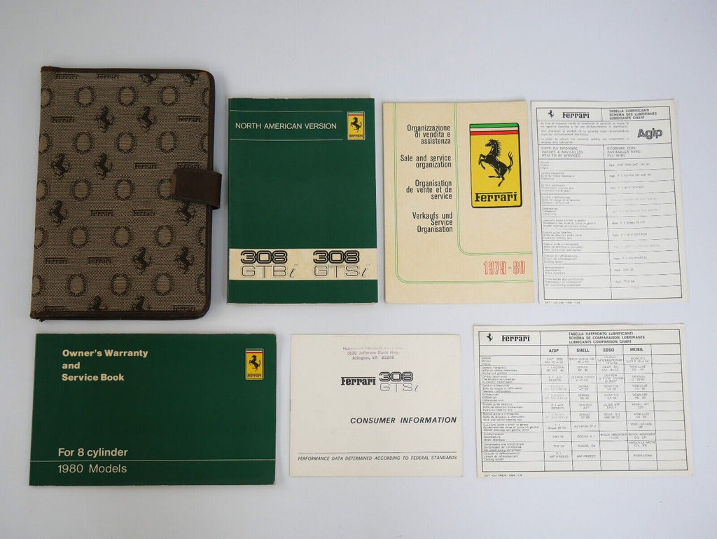Ferrari 308 Owner's Manual Pouch 