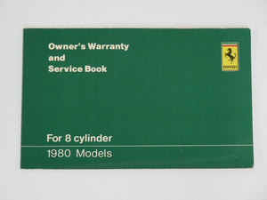 Ferrari 308 blank warranty booklet