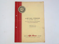 1932 Alfa Romeo Price List Brochure 6C 8C