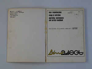 1973 Ferrari 246 Dino Owner's Manual Pouch 
