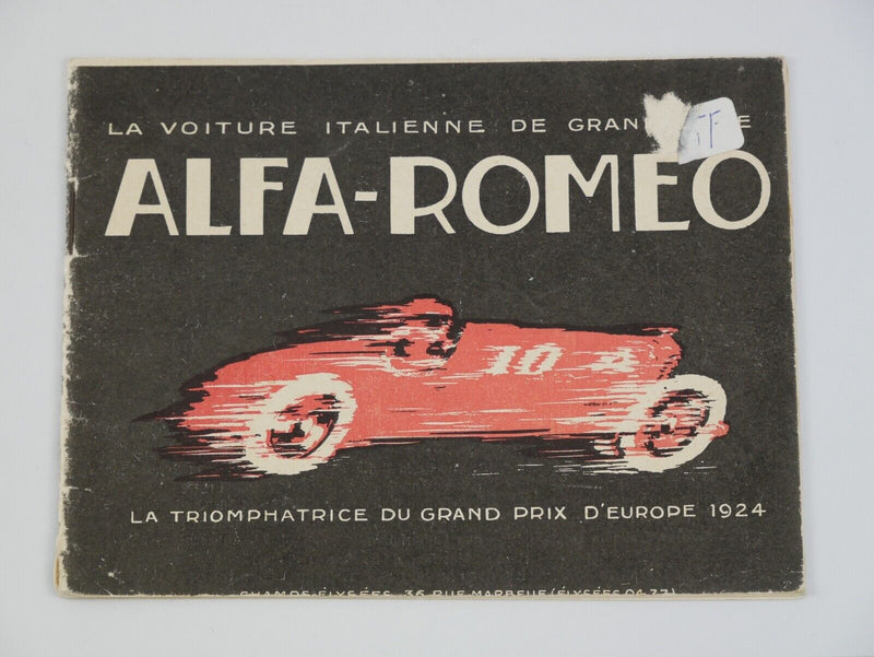 1924 Alfa Romeo Sales Brochure RM RL 6C 1750 8C