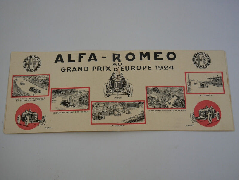 1924 Alfa Romeo Sales Brochure RM RL 6C 1750 8C