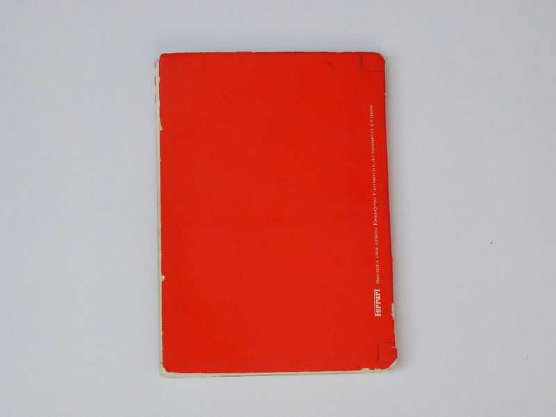 Ferrari 308 GTB Vetroresina Owner's Manual