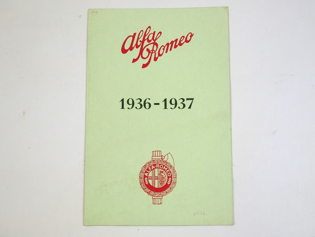 1936-37 Alfa Romeo Brochure 6C 2300 8C 2900