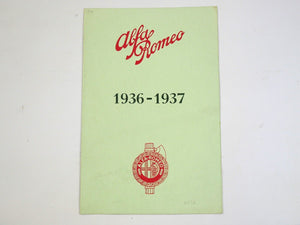 1936-37 Alfa Romeo Brochure 6C 2300 8C 2900