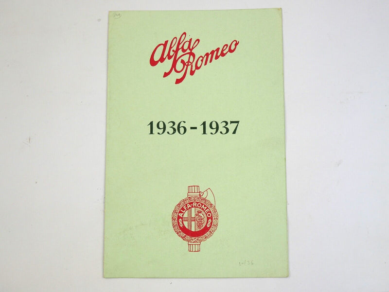 1936-37 Alfa Romeo Brochure 6C 2300 8C 2900