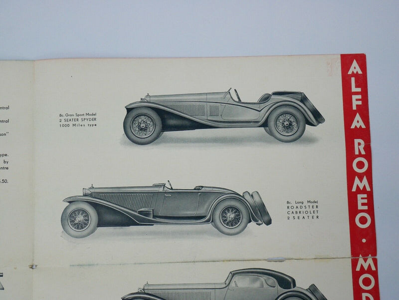 1933 Alfa Romeo 8C 2300 Sales Brochure