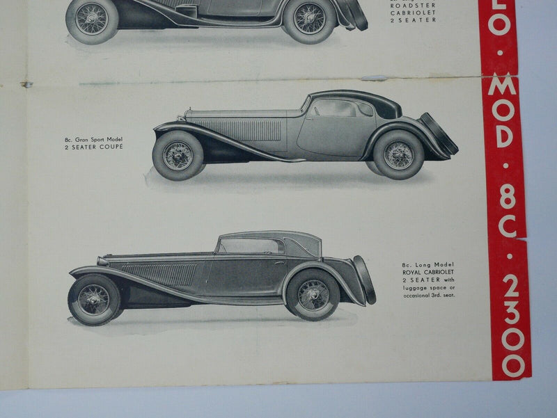 1933 Alfa Romeo 8C 2300 Sales Brochure