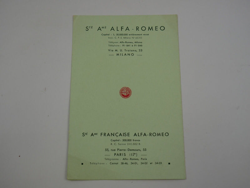 1936-37 Alfa Romeo Brochure 6C 2300 8C 2900
