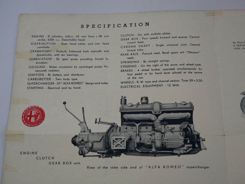 Alfa Romeo 8C 2300 Brochure