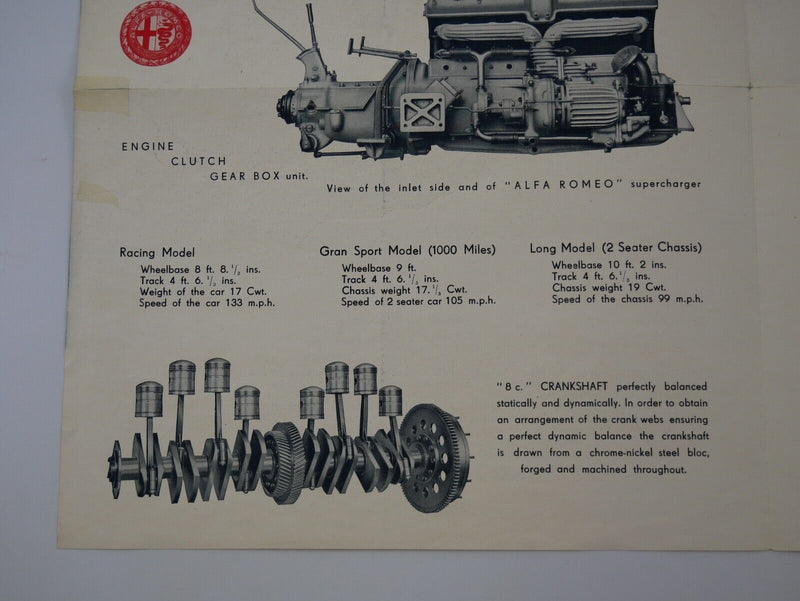 Alfa Romeo 8C 2300 Brochure