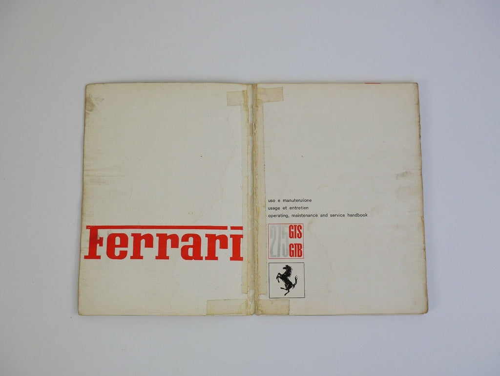 Ferrari 275 Owner's Manual Handbook