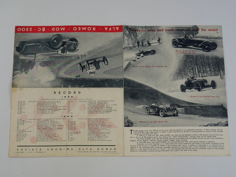 Alfa Romeo 8C 2300 Brochure