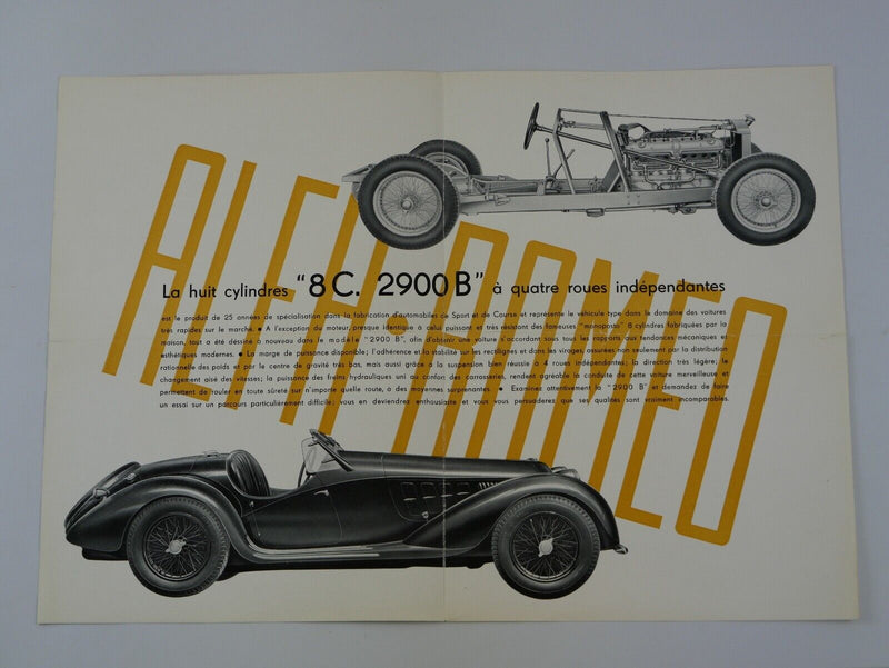 1936 Alfa Romeo 8C 2900B Brochure