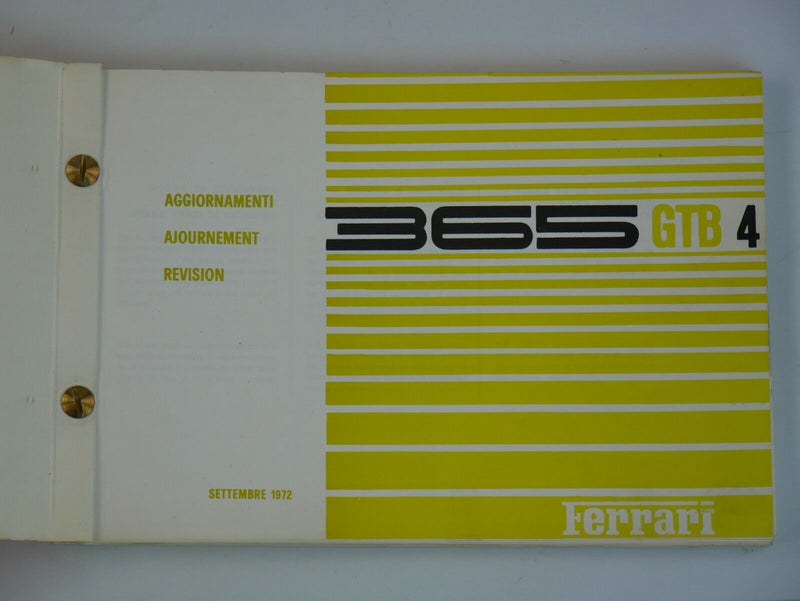 1973 Ferrari 365 GTB/4 Daytona Complete Manual Pouch Set Handbook Voxson