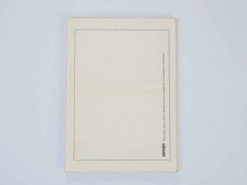 Ferrari 308 GT4 Dino Owner's Manual