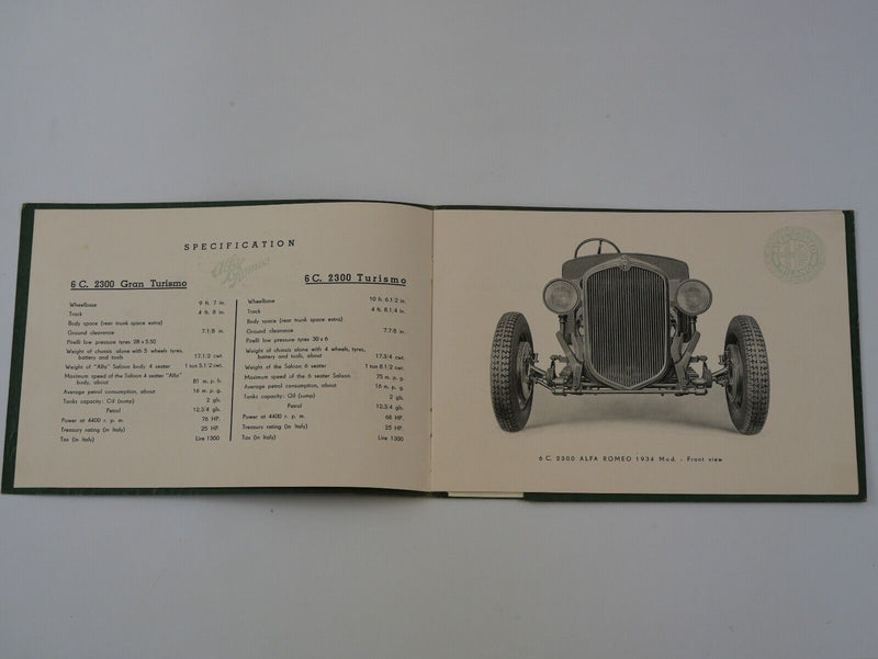 1934 Alfa Romeo 6C 2300 Brochure