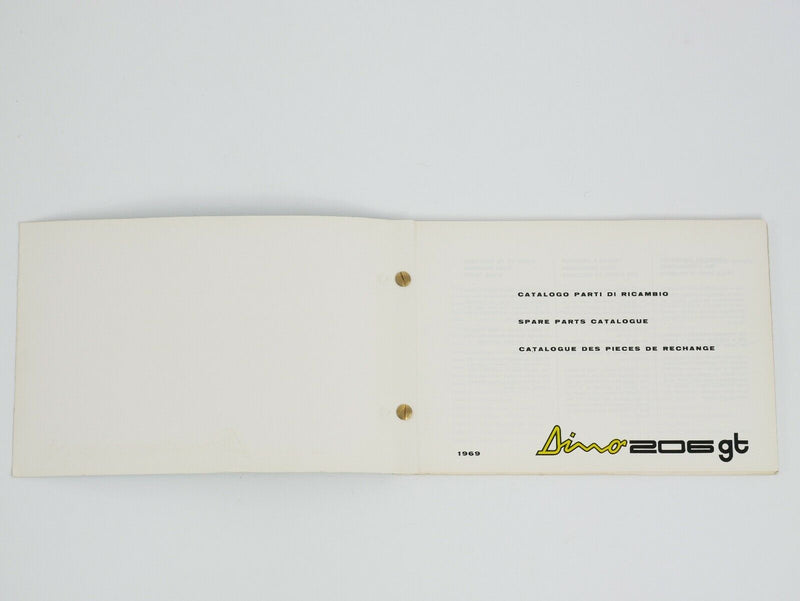 Ferrari 206 Dino Spare Parts Manual