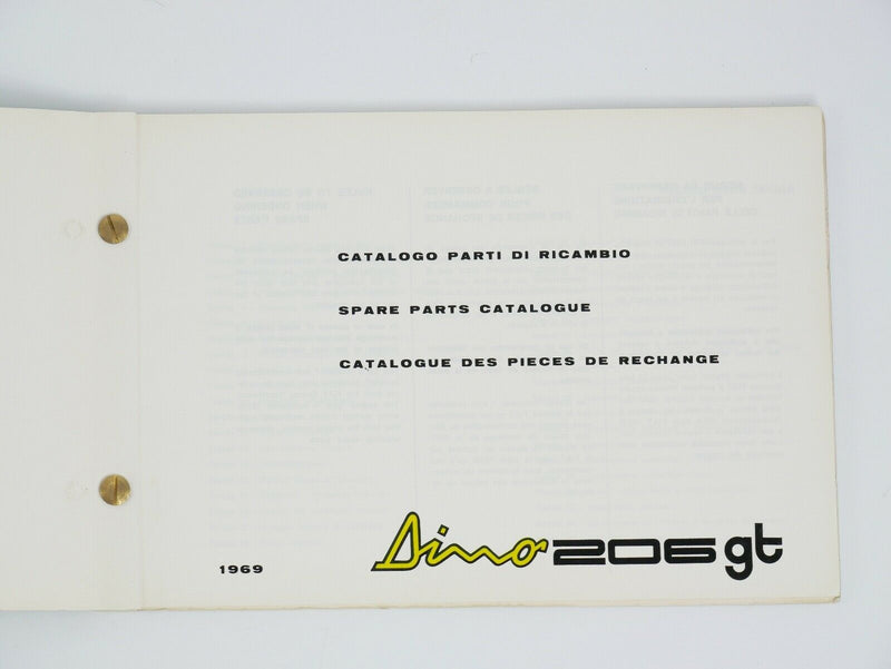 Ferrari 206 Dino Spare Parts Manual