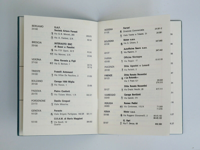 1970 Ferrari Dealer Directory