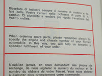 1970 Ferrari Dealer Directory