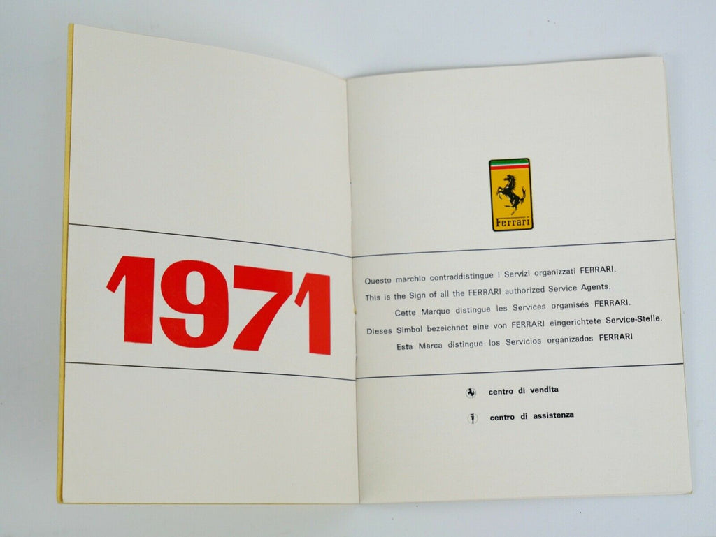 1971 Ferrari Dealer Directory 