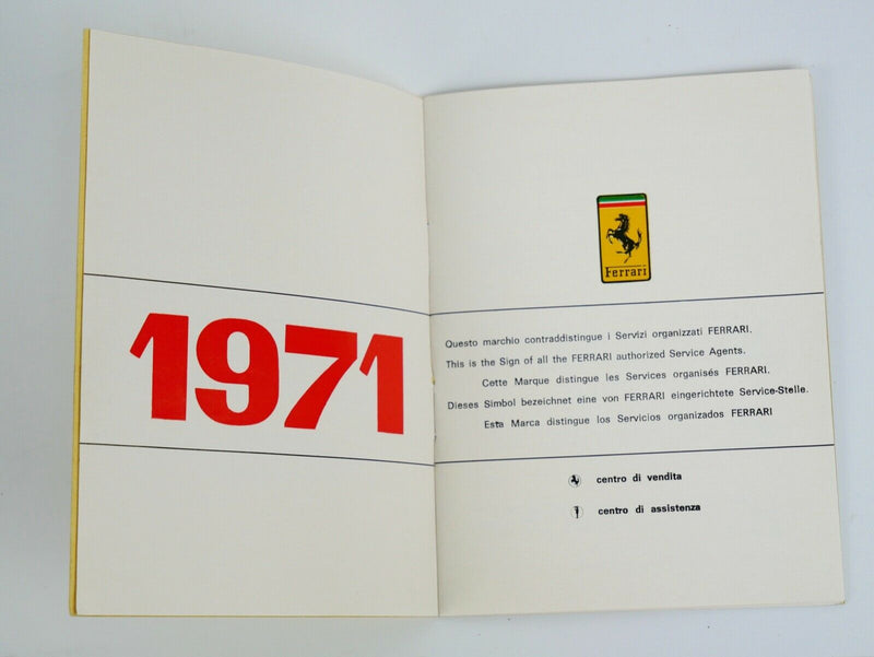 1971 Ferrari Dealer Directory 
