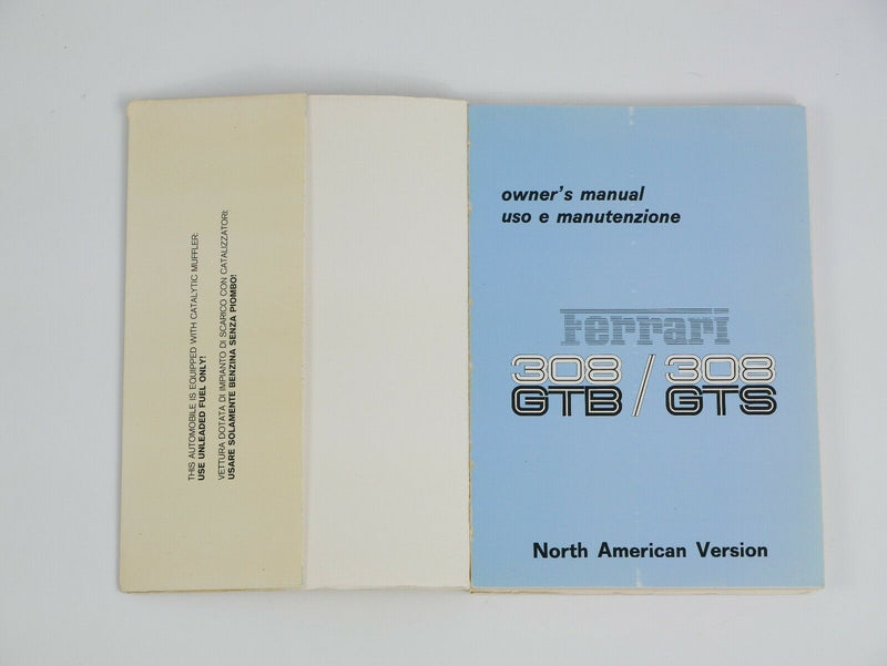 1978 Ferrari 308 GTB GTS Owner's Manual North American Version