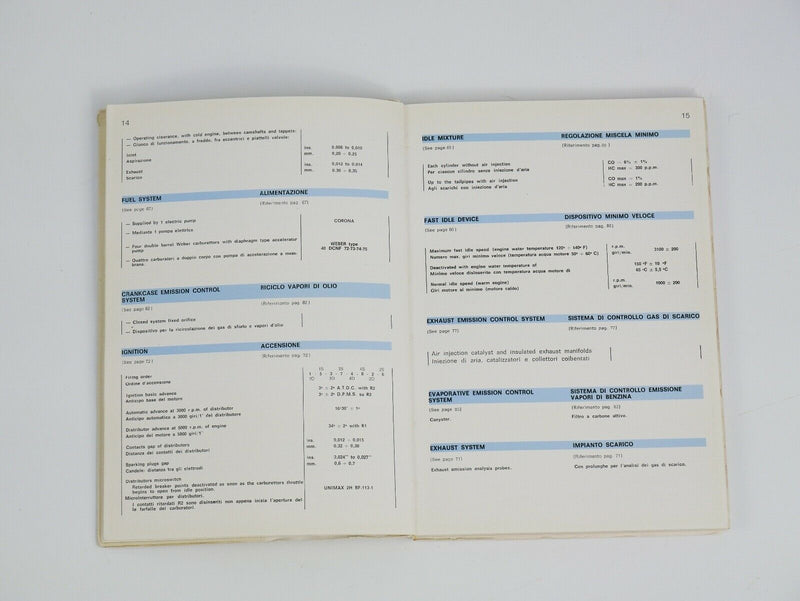 1978 Ferrari 308 GTB GTS Owner's Manual North American Version
