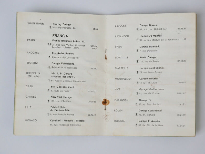 1966 Ferrari dealer directory