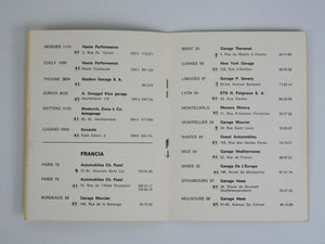 1971 Ferrari Dealer Directory 