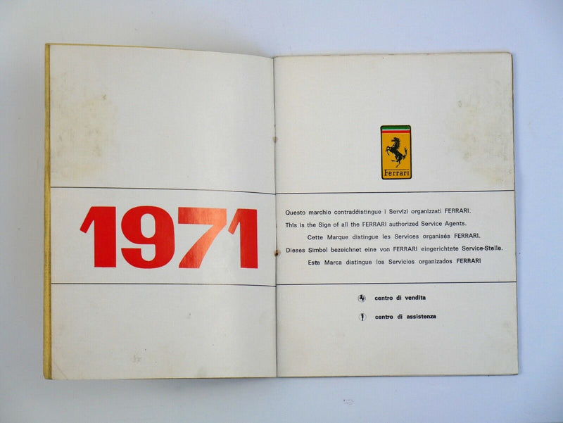 1971 Ferrari 246 Dino Manual Pouch Set Handbook