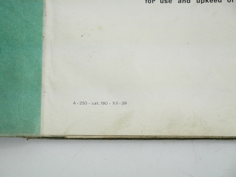 1959 Ferrari 250 GT Owner's Manual Handbook